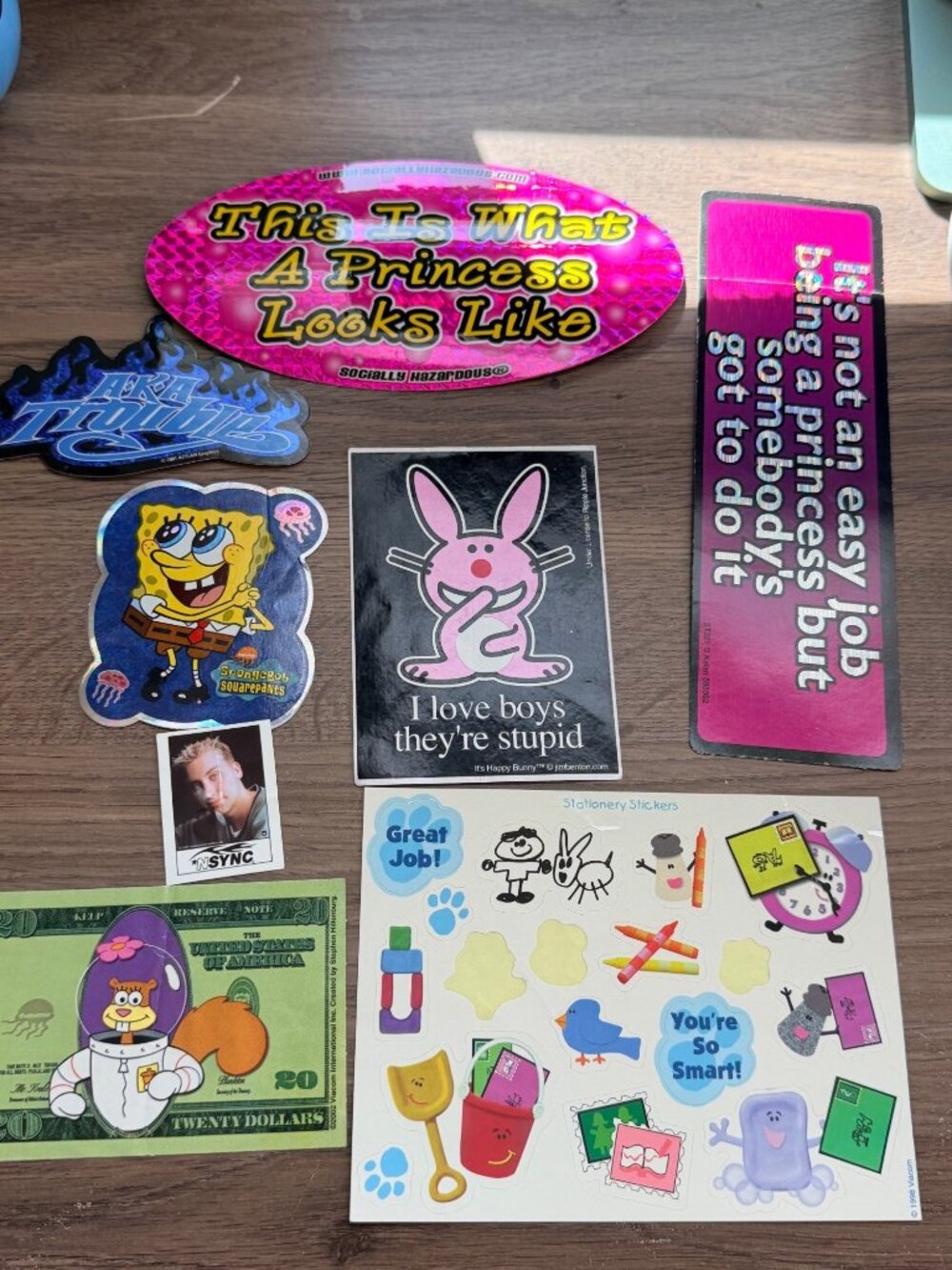 90's Y2k Sticker collection Spongebob Blue's Clues Happy Bunny Vending Stickers